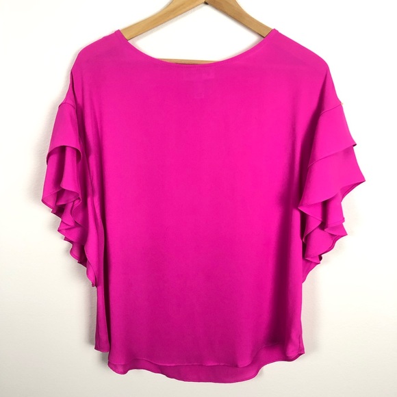 Joseph Ribkoff Tops - Joseph Ribkoff hot pink ruffle sleeve blouse 12